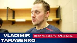 New York Rangers Vladimir Tarasenko Postgame Media Availability  Mar 1 2023 [upl. by Mcneely252]