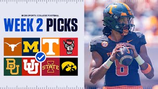 Picks for Top 25 games in College Football Full Week 2 Predictions [upl. by Nala336]