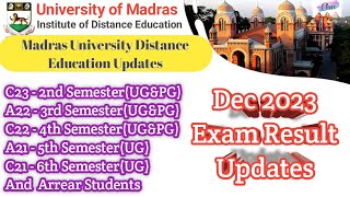 Dec 2023 Exam Result எப்ப வரும்  Madras University Distance Education [upl. by Hickie]