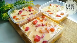 Puding Kastard kuah Koktail  Jimat buat sendiri [upl. by Aelyk]