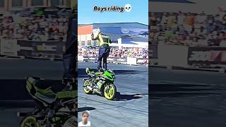 Girl vs boy bike stunt shorts short [upl. by Brook]