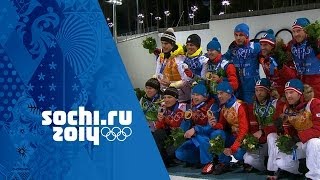 Biathlon  Mens 4x75km Relay  Russia Win Gold  Sochi 2014 Winter Olympics [upl. by Ileyan]