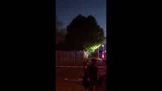 Crowds gather as the Brierley Hill factory fire takes hold [upl. by Helfant]