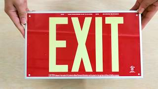 PA2  Powerless Photoluminescent Aluminum Exit Sign [upl. by Swetlana]