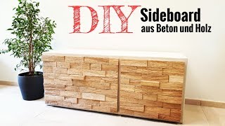 DIY Sideboard  Sitzbank aus Beton und Holz selber bauen [upl. by Merideth]