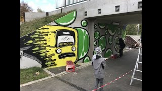 Jugendforum  GraffitiAktion an der Bahnunterführung quotHäldequot [upl. by Ytiak]