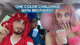 I DRESSED MY BROTHERS LIKE GIRLS AND WENT TO TARGET  COLOR CHALLENGE [upl. by Yotal698]