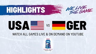 Highlights  USA vs Germany  2023 IIHFWorlds [upl. by Rollo]