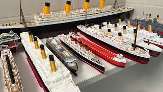 Lots of Ships Reviewed  Titanic Britannic Cruise Ships Edmund Fitzgerald  Titanic Model Sinking [upl. by Claiborne915]