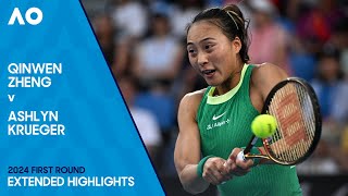 Qinwen Zheng v Ashlyn Krueger Extended Highlights  Australian Open 2024 First Round [upl. by Friend]