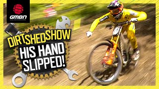 quotCraziest MTB Crash Caught Livequot  Dirt Shed Show 443 [upl. by Nimesh]