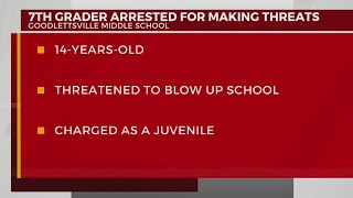 Goodlettsville 7th grader charged after alleged remarks about blowing up school [upl. by Butcher]