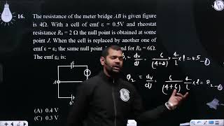 The resistance of the meter bridge AB is given figure is 4ampOmega  With a cell of emf amp949 [upl. by Enovad100]