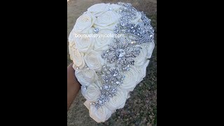 DIY Cascade Waterfall Brooch Bouquet l NETTI l Easy Wedding project [upl. by Marieann]