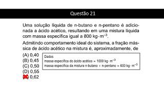 Resolução Questão 21  PROVA PETROBRAS 2014 Engenheiro de Processamento [upl. by Byrn]