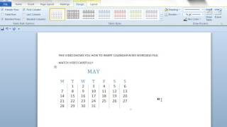 how to insert Calendar in MS WORD2010 Document [upl. by Larner]