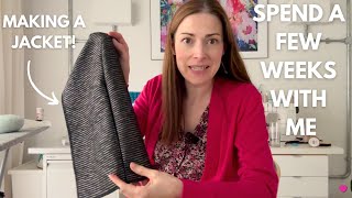 Sewing Vlog Lets make a sleeveless Jacket  Gilet  Vest faux fur Linton tweed garmentsewing [upl. by Sauers903]