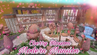 BLOXBURG CHERRY BLOSSOM MODERN MANSION TOUR No Large Plot [upl. by Ahsinirt]