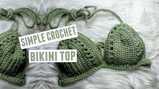 DIY CROCHET BIKINI TOP TUTORIAL [upl. by Nnylyaj423]