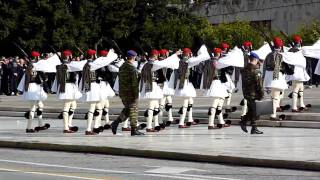 Evzones Parade on Syntagma Square in Athens [upl. by Fidellas]