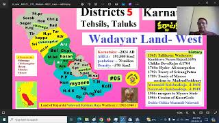 Karnataka 05 Districts Taluks Tehsils Wadayar Karnataka Princely MYSORE  english Jay Reddy [upl. by Zimmer295]