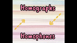 HOMOPHONES VS HOMOGRAPHS VS HOMONYMS  DIFFERENCE BETWEEN THE THREE [upl. by Reehsab]