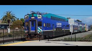 Coaster and Amtrak trains at Carlsbad Poinsettia Station 032922 Carlsbad California [upl. by Jacquie]