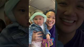 Baby Wearing Earmuffs  First Plane Ride babyvideo [upl. by Assenov]