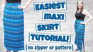 How to Make a Maxi Skirt with Elastic Waistband  Easy Sewing Projects for Beginners  DIY Skirt [upl. by Demahom]