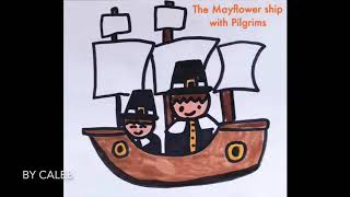 How to draw The Mayflower ship with Pilgrims [upl. by Marnia]