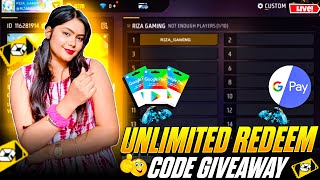 TODAY GIVEAWAY🎁 Free Fire Unlimited Redeem Code GiveawayTOTALGAMINGfreefirelivefreefireindia [upl. by Arded469]