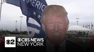 Trump supporters begin packing Nassau Coliseum parking lot [upl. by Burt]