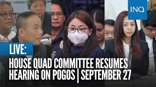 LIVE House quad committee resumes hearing on Pogos  September 27 [upl. by Rebmak]