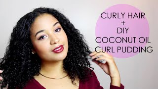 How To Natural Curls  DIY Coconut Oil Curl Cream For Newbies [upl. by Shipman294]