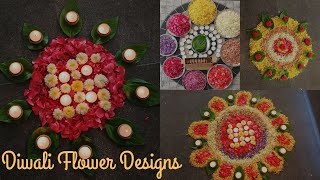 DIWALI FLOWER DESIGNS 2024 PoojaPillow diwali rangoli design festival festivalrangoli telugu [upl. by Neenwahs]