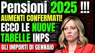 Pensioni 2025 Aumenti Confermati 📊 Ecco le Nuove Tabelle INPS e gli Importi di Gennaio [upl. by Stephenie]