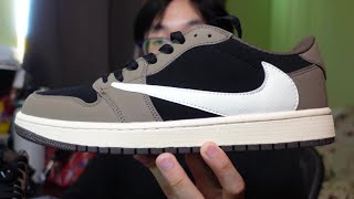 Travis Scott Jordan 1 Low Mocha From DHGate  Review  On Foot [upl. by Sedrul714]