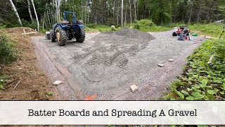 Building the Shop  Part 6  Setting Batter Boards and Spreading A Gravel [upl. by Enyrhtak]