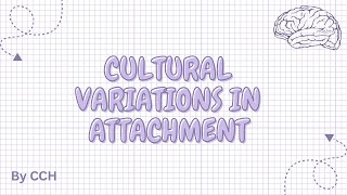 AQA ALEVEL PSYCHOLOGY  Attachment Cultural Variations in Attachment [upl. by Leahcar59]