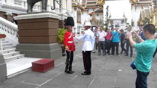 Changing of the guard at the Royal Palace in Bangkok [upl. by Josephine]