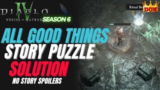 All Good Things Quest Puzzle Solution Diablo 4 [upl. by Haggi]