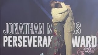 Jonathan Majors Perseverance Award Speech  Breaks Down And Speaks Out [upl. by Brezin]