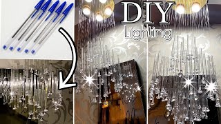 WOW CHANDELIER LIGHTING Using Pen Amazing DIY PEN Chandelier [upl. by Rennat597]