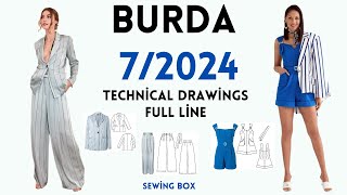 Burda 72024Technical Drawings Full Line [upl. by Nort424]