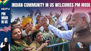 PM Modi In US  quotWonderful To Experience His Auraquot Indian Community In US Welcomes PM Modi [upl. by Landa]