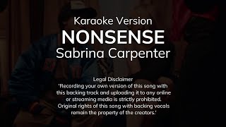 Sabrina Carpenter  Nonsense Karaoke Version [upl. by Nylikcaj]