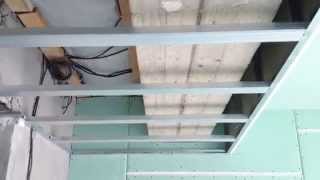 короб из гипсокартона для маскировки ригеля Plasterboard ceiling [upl. by Donell]