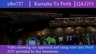 zibo 737  Karratha To Perth  QFA1215 Landing xplane12 [upl. by Haley]