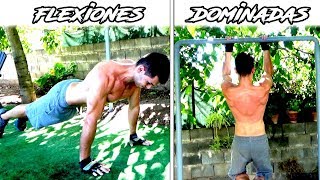 RUTINA DE DOMINADAS Y FLEXIONES PARA GANAR MASA MUSCULAR EN PECHO Y ESPALDA [upl. by Peskoff]