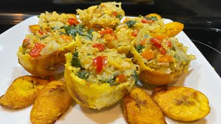 Vegan plantain cups recipe  delicious Caribbean vegan recipe [upl. by Lomasi632]